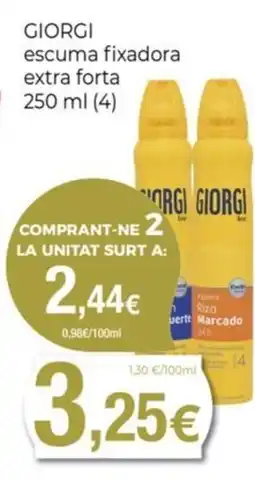 Keisy GIORGI escuma fixadora extra forta 250 ml oferta