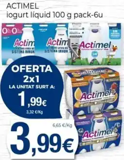 Keisy ACTIMEL iogurt líquid 100 g pack-6u oferta