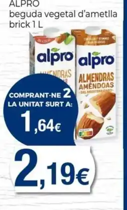 Keisy ALPRO beguda vegetal d'ametlla brick 1L oferta