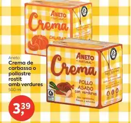 Suma Supermercados Aneto Crema de carbassa o pollastre rostit amb verdures oferta