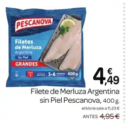 Supermercados El Jamón PESCANOVA Filete de Merluza Argentina sin Piel oferta