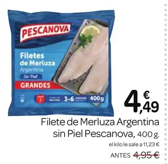 Supermercados El Jamón PESCANOVA Filete de Merluza Argentina sin Piel oferta
