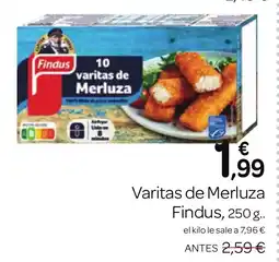 Supermercados El Jamón FINDUS Varitas de Merluza oferta