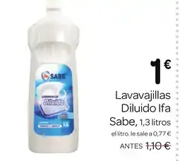 Supermercados El Jamón IFA SABE Lavavajillas Diluido oferta
