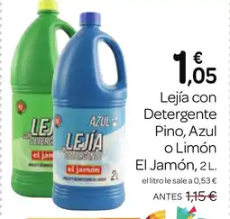 Supermercados El Jamón EL JAMÓN Lejía con Detergente Pino, Azul o Limón oferta