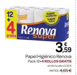 Supermercados El Jamón RENOVA Papel Higiénico oferta