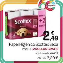 Supermercados El Jamón SCOTTEX SEDA Papel Higiénico oferta