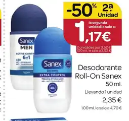 Supermercados El Jamón SANEX Desodorante Roll-On oferta