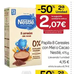 Supermercados El Jamón Papilla 8 Cereales Con Mielo Cacao Nestlé oferta