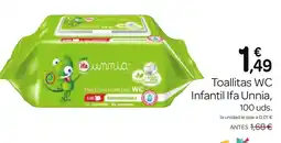 Supermercados El Jamón IFA UNNIA Toallitas WC Infantil oferta