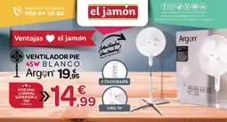 Supermercados El Jamón Ventilador pie 45w blanco oferta