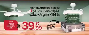 Ventilador de techo 3 aspas plegables