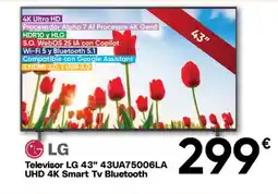 Hiper FROIZ LG Televisor 43" 43UA75006LA UHD 4K Smart Tv Bluetooth oferta