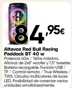 Hiper FROIZ Altavoz Red Bull Racing Paddock BT 40 w oferta