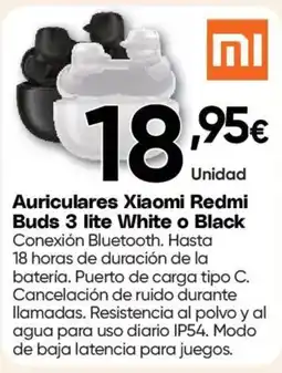 Hiper FROIZ Auriculares Xiaomi Redmi Buds 3 lite White o Black oferta