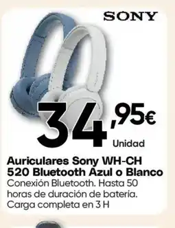 Hiper FROIZ Auriculares Sony WH-CH 520 Bluetooth Azul o Blanco oferta