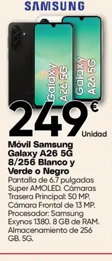 Hiper FROIZ SAMSUNG Móvil Galaxy A26 5G 8/256 Blanco y Verde o Negro oferta