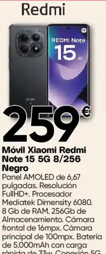 Hiper FROIZ REDMI Móvil XiaomiNote 15 5G 8/256 Negro oferta