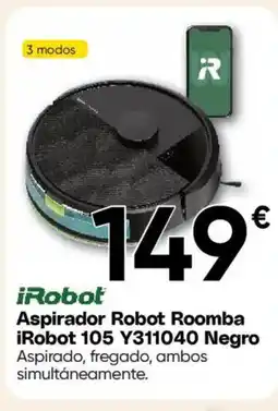 Hiper FROIZ IROBOT Aspirador Roomba iRobot 105 Y311040 Negro oferta