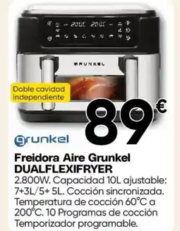 Hiper FROIZ GRUNKEL Freidora Aire Grunkel DUALFLEXIFRYER oferta