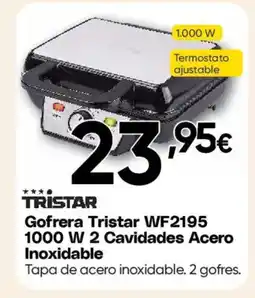 Hiper FROIZ TRISTAR Gofrera WF2195 1000 W 2 Cavidades Acero Inoxidable oferta