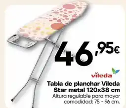 Hiper FROIZ VILEDA Tabla de planchar Star metal oferta