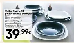 Hiper FROIZ Vajilla Carine 19 piezas Blanca y Negra oferta