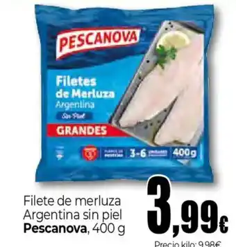PESCANOVA Filete de merluza Argentina sin piel