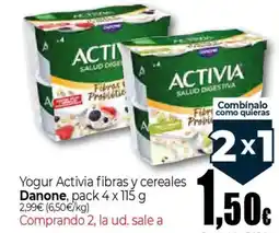 Unide Supermercados DANONE Yogur Activia fibras y cereales oferta