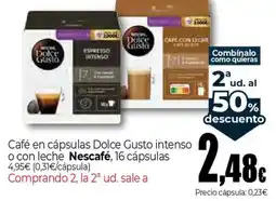Unide Supermercados NESCAFÉ Café en cápsulas Dolce Gusto intenso o con leche oferta