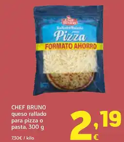 HiperDino CHEF BRUNO queso rallado para pizza o pasta oferta