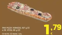 HiperDino Pan pizza yorkeso o de atún oferta