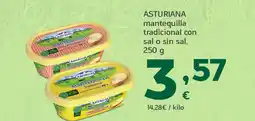 HiperDino ASTURIANA mantequilla tradicional con sal o sin sal oferta