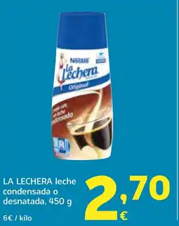 HiperDino LA LECHERA leche condensada o desnatada oferta