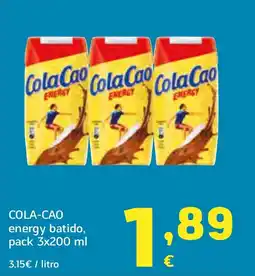 HiperDino COLA-CAO energy batido oferta