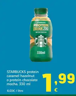 HiperDino STARBUCKS protein caramel hazelnut o protein chocolate mocha oferta