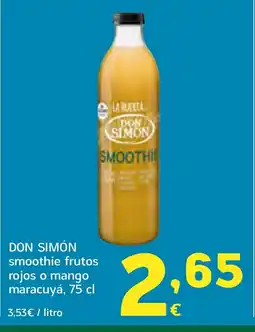 HiperDino DON SIMÓN smoothie frutos rojos o mango maracuyá oferta