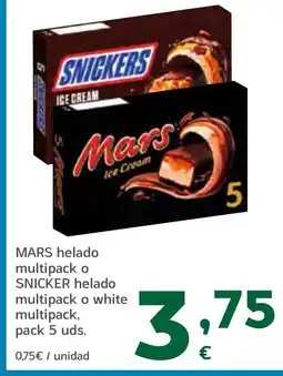 HiperDino MARS. SNICKER helado multipack o helado multipack o white multipack, pack 5 uds. oferta