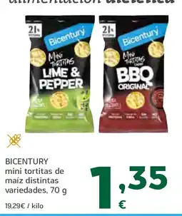 HiperDino BICENTURY mini tortitas de maíz distintas variedades oferta