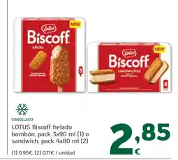 HiperDino LOTUS Biscoff helado bombón, o sandwich oferta