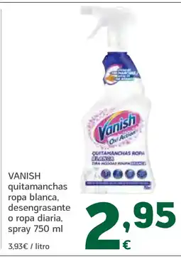 HiperDino VANISH quitamanchas ropa blanca, desengrasante o ropa diaria, spray oferta