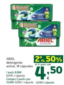 HiperDino ARIEL detergente active, 19 cápsulas oferta