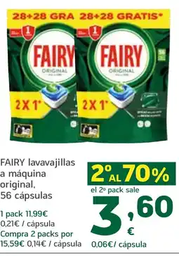 HiperDino FAIRY lavavajillas a máquina original, 56 cápsulas oferta