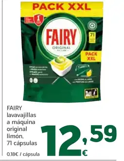HiperDino FAIRY lavavajillas a máquina original limón, 71 cápsulas oferta