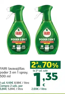 HiperDino FAIRY lavavajillas poder 3 en 1 spray oferta