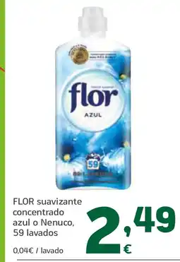 HiperDino FLOR suavizante concentrado azul o Nenuco, 59 lavados oferta