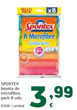 HiperDino SPONTEX bayeta de microfibra, pack 8 uds. oferta
