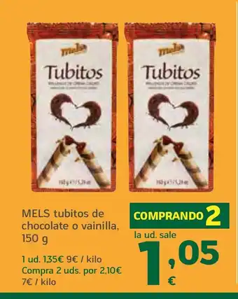 HiperDino MELS tubitos de chocolate o vainilla oferta