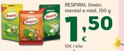 HiperDino RESPIRAL limón, mentol o miel oferta