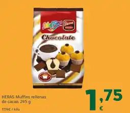 HiperDino HERAS Muffins rellenas de cacao oferta